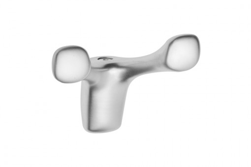 Cuier model LUGO V1, 2 carlige, finisaj Aluminiu | Crom lucios | Negru mat | Auriu mat
