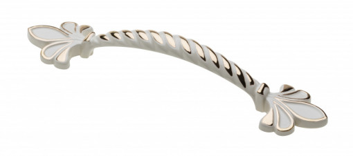 Maner model ROYAL 3, 96 mm, finisaj alb/auriu