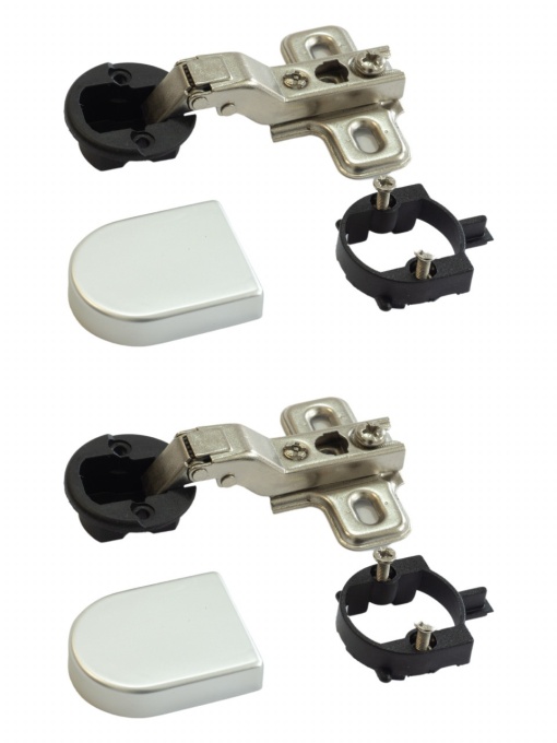 Set 2 balamale IFL D pentru usi sticla semiaplicate, accesorii incluse, aluminiu