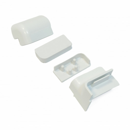 Set accesorii pentru montaj vertical inaltator blat rectangular, plastic, finisaj aluminiu | negru | alb