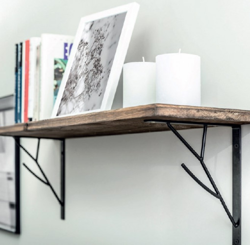 Suport polita model ALBERO, 200x170 mm, finisaj negru mat