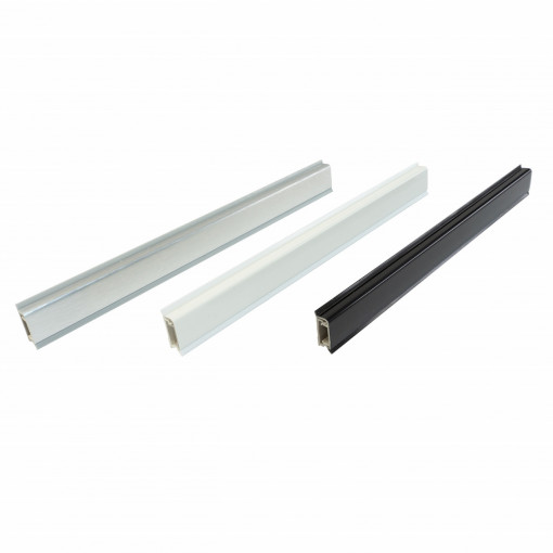 Inaltator rectangular pentru blat bucatarie/plinta antistrop, plastic, 23x27x10 mm, L=2000 mm, finisaj aluminiu | negru | alb