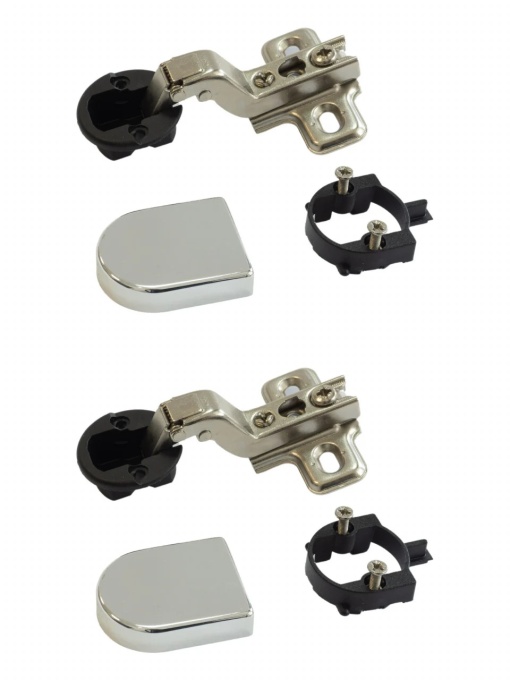Set 2 balamale IFL D pentru usi sticla incadrate, accesorii incluse, crom lucios