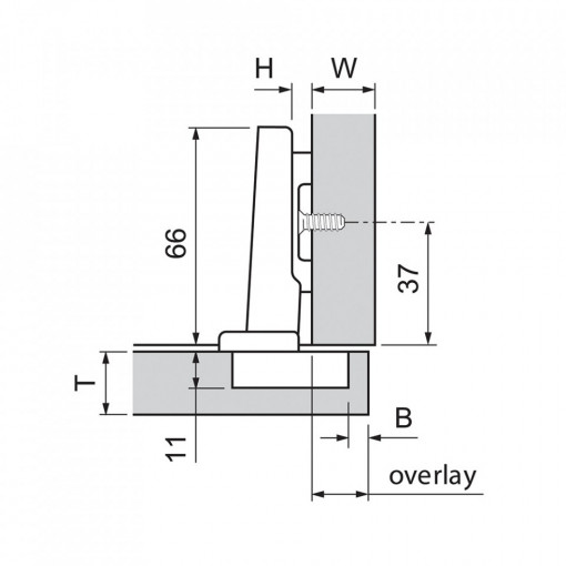 Blum Clip Top Inset 110 Degree Blumotion Cabinet Hinge 71B3750 -Inset