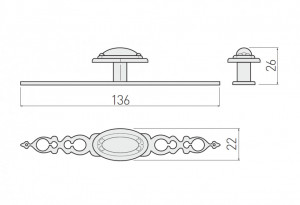 Buton cu sild model WP1146, finisaj antic auriu - Img 2