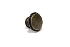Buton metalic pentru mobilier model Ronda, Ø 28x20.5 mm, antic auriu / gri antic
