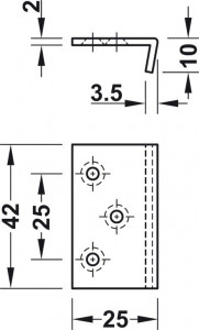 Contraplaca tip L pentru yala master SYMO, 232.37.991 - Img 2