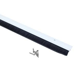 Perie etanșare și izolare ușă, aplicată, PP, suport aluminiu, 1000 mm, alb / maro - Img 6