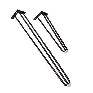 Picior metalic pentru mese model TRINITY, otel, H=406 | 710 mm, finisaj negru mat