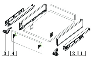 Set laterale metalice sertar IDEALBOX Slim ,H 93 mm, pentru glisiere cu reglaj 5D, L 300 - 500 mm, alb - Img 2
