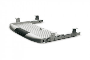 Suport plastic tastatura 545x230/260x30 mm, glisiera metalica H=27 L=350 mm, montaj sub blat, alb