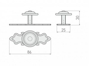 Buton cu sild model WP1136, finisaj antic auriu - Img 2