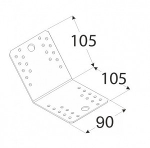 Coltar metalic inclinat la 135°, model KLR, otel zincat, diverse dimensiuni, g=2.5 mm, pentru imbinari lemn la unghiuri deschise - Img 11