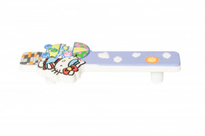 Maner mobilier copii model TR Pisicuta alb/albastru, 96 mm, finisaj multicolor - Img 2