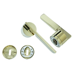 Maner pentru usi si rozeta P, model ESUS, FI 54x155 mm, finisaj auriu lucios