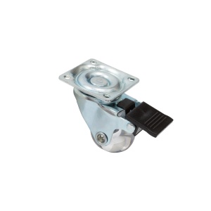Rotila IFL pentru mobilier, silicon, FI 35 mm, H=50 mm, cu / fără blocare, max. 25 kg/bucata, placă fixare 42x42 mm, finisaj transparent/zincat - Img 4