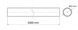 BARA BUCATARIE FI 16 L=2M CROM