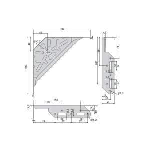 Coltar IT imbinare rame pat, 198x198x280x40x1 mm, zincat alb - Img 2