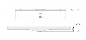 Maner metalic aplicat pentru mobilier, model MOLINA, stil modern/minimalist, Lungime totala = 296 mm, finisaj crom lucios