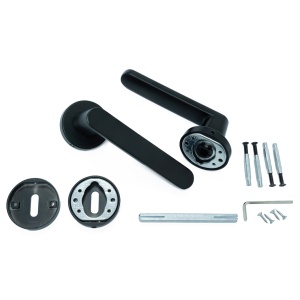 Maner pentru usi si rozeta P, model TIBRUS, FI 54x135 mm, finisaj negru mat