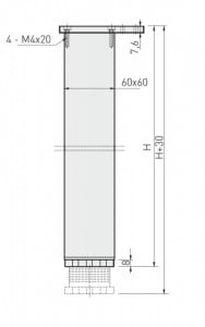 Picioare pentru mese model NM60R, H=710 mm - Img 6