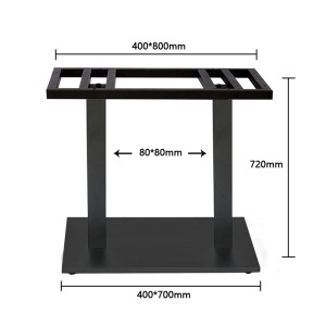 Picior central pentru mese model DOPPIO, H=720 mm, finisaj negru - Img 2
