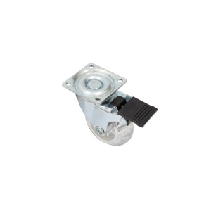 Rotila IFL pentru mobilier, silicon, FI 50 mm, H=62mm, cu / fără blocare, max. 25 kg/bucata, placă fixare 42x42 mm, finisaj transparent/zincat - Img 5