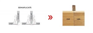 Set 2 balamale aruncatoare IFL Clip 4D pentru usi de mobilier semiaplicate