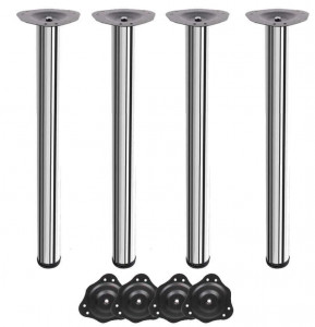 Set 4 picioare pentru blat masa, FI60x1100 mm, finisaj crom lucios