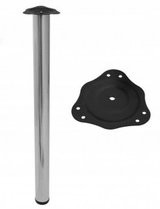Set 4 picioare Solusa pentru blat masa, FI60x820 mm, finisaj aluminiu - Img 2