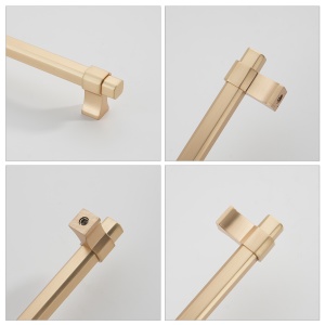Maner metalic pentru mobilier, model Dava, distanta dintre gauri = 160 | 256 mm, finisaj auriu mat - Img 2