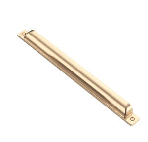 Maner metalic tip scoica pentru mobilier, model Galatea, distanta dintre gauri = 160 mm, finisaj auriu mat - Img 3