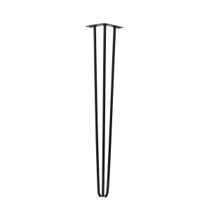 Picior metalic pentru mese model TRINITY, otel, H=406 | 710 mm, finisaj negru mat - Img 2