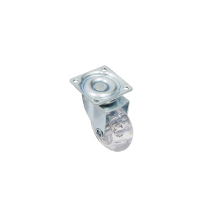 Rotila IFL pentru mobilier, silicon, FI 50 mm, H=62mm, cu / fără blocare, max. 25 kg/bucata, placă fixare 42x42 mm, finisaj transparent/zincat - Img 2