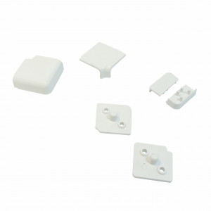 Set accesorii pentru montaj orizontal inaltator blat rectangular, plastic, finisaj aluminiu | negru | alb
