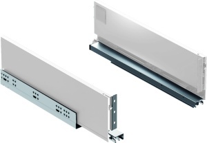 Set laterale metalice sertar IDEALBOX Slim ,H 93 mm, pentru glisiere cu reglaj 5D, L 300 - 500 mm, alb - Img 3
