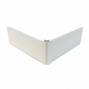 Coltar MULTIANGOLO pentru plinta bucatarie, H=100/120 mm, L=55 mm, l=15 mm, finisaj alb