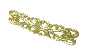 Maner metalic pentru mobilier, model Bagdad, distanta dintre gauri = 96 mm, finisaj auriu mat - Img 1