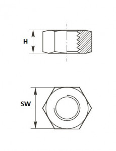 Piulite hexagonale zincate, clasa de rezistenta 6, DIN 934 - Img 2