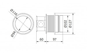 Priza incastrabila model CONFORT, FI 100 mm, 4 prize, AE-BPW4S100-53 - Img 2