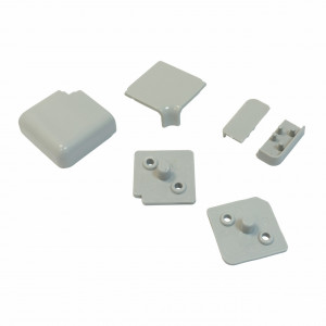 Set accesorii pentru montaj orizontal inaltator blat rectangular, plastic, finisaj aluminiu