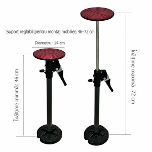 Suport telescopic reglabil pentru montarea corpurilor suspendate de mobilier, 46-72 cm - Img 2