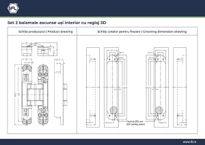 Balamă ascunsă reglabilă 3D pentru uși interior IFL 1208x, 150 × 25 mm, set 2 buc, finisaj alb | aluminiu | negru - Img 4