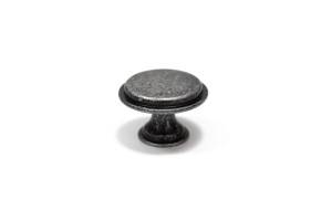 Buton metalic pentru mobilier model Ronda, Ø 28x20.5 mm, antic auriu / gri antic - Img 6