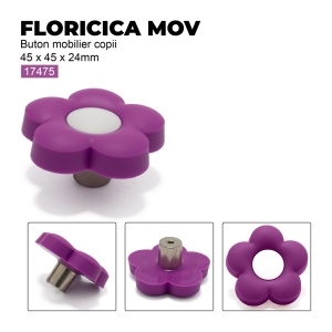 Buton mobilier copii model TR Floare mov