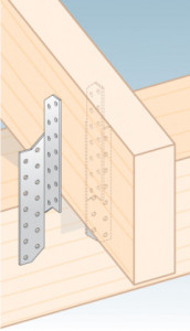 Colțar metalic, model LK, otel zincat, L=170 | 210 | 250 mm, l=32 mm, g=2.0 mm, pentru unire grinzi pe colț interior, montaj stânga/dreapta - Img 2