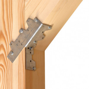 Coltar metalic multiunghi, model KG, otel zincat, 38x38x120x1.5 mm, pentru structuri din lemn - Img 2