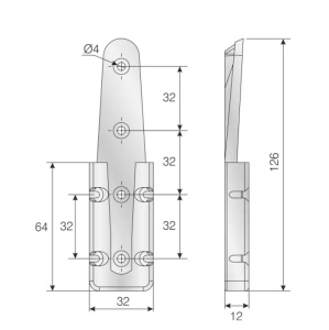 Demontabil Letto pentru pat fixare la 180 grade , plastic negru - Img 2