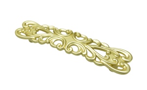 Maner metalic pentru mobilier, model Bagdad, distanta dintre gauri = 96 mm, finisaj auriu mat - Img 2