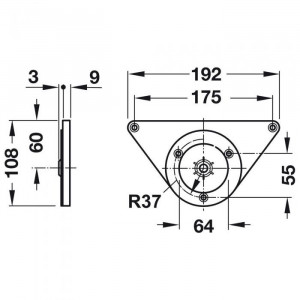 Picior pentru masa IFL, flansa tip V, FI60x710 mm, finisaj crom lucios - Img 3